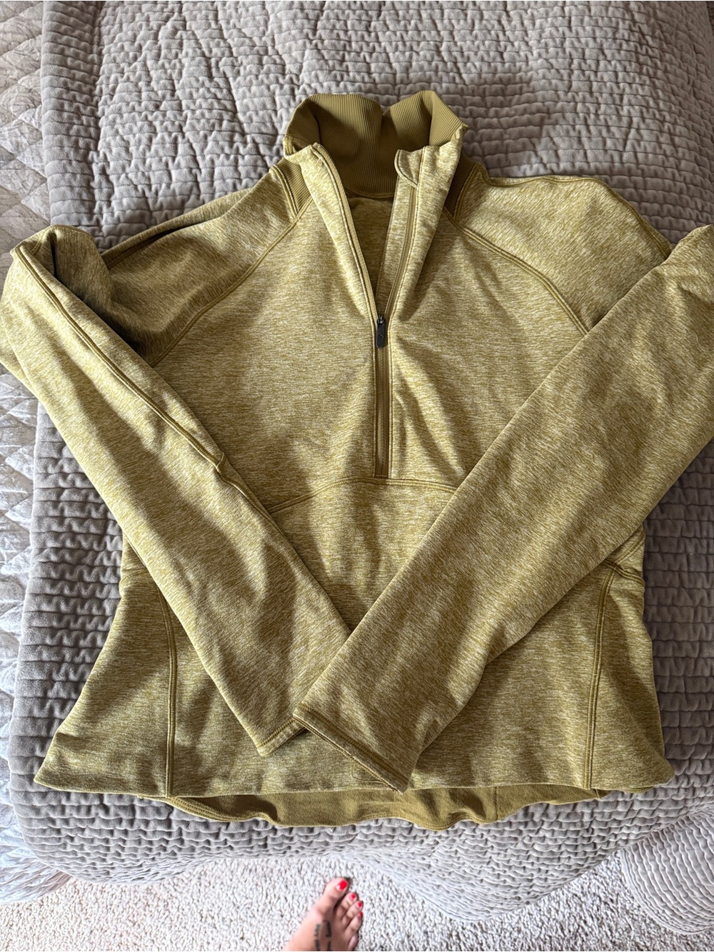 Lululemon Quarter-Zip Pullover in Olive Green